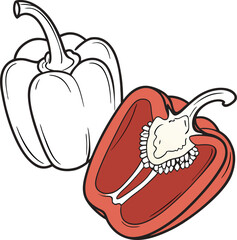 just a capsicums vector art with a white backgroun