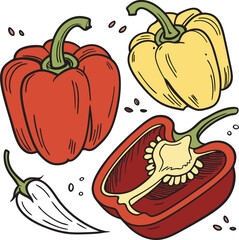 just a capsicums vector art with a white backgroun