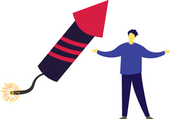 The boy is celebrating festival