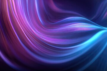 Abstract flowing lines in violet, magenta, and teal, suggesting energy and motion, with a soft glow