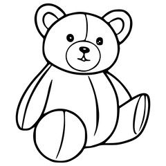 doodle style outline drawing of an adorable bear plushie