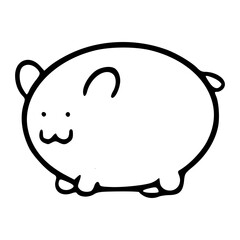 chubby pet character outline drawing