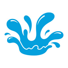 Blue Cartoon Water Splash Vector