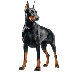 Obraz premium Majestic Standing Doberman Pinscher: Powerful Guardian Dog Portrait