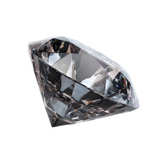 Three-Dimensional Rendered Gray Diamond Isolated on White Background