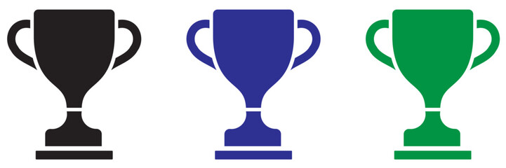 Sports trophy cup icon isolated on white background. Trophy cup vector illustration for award and winner concept. Trophy cup icon for victory, achievement, and team awards. vector icons