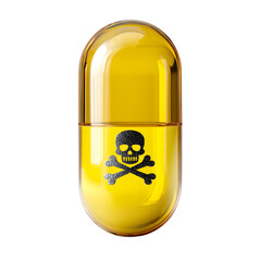 Professional Yellow Pill on Transparent Background - Medical and Healthcare Concepts