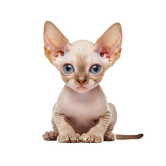 Adorable Baby Sphynx Cat on Transparent Background for Pet Lovers and Animal Enthusiasts