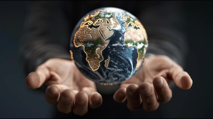 Oil price forecast with glowing world map, financial graph, digital data in human hand, symbolizing global market trends, finance, energy, globe - Powered by Adobe