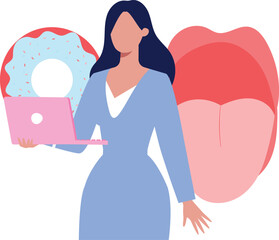 A doctor is showing taste sense.