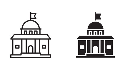 City hall building icon, vector illustration .