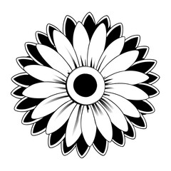 black and white flower
