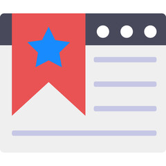 Bookmarking Site Icon | Flat Design Favorites and Online Bookmark Symbol