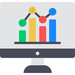 Data Analytics Icon | Flat Design Business Intelligence and Statistics Symbol