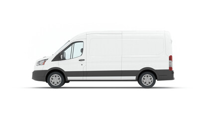 Modern White Van and Minibus Models. Transport, Delivery and Tourism Concept. 3D Illustration