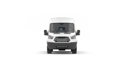 Modern White Van and Minibus Models. Transport, Delivery and Tourism Concept. 3D Illustration