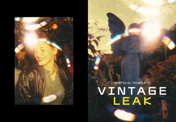 Vintage Leaks Poster Photo Effect Mockup