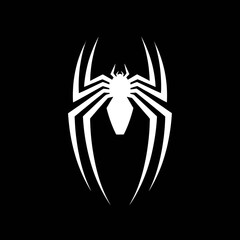 White spider emblem graphic design isolated on transparent background
