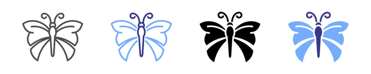 butterfly icon set multiple style