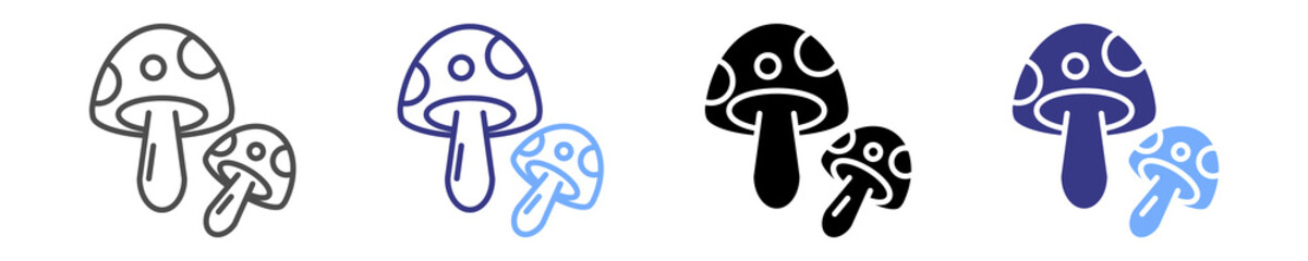 mushroom icon set multiple style