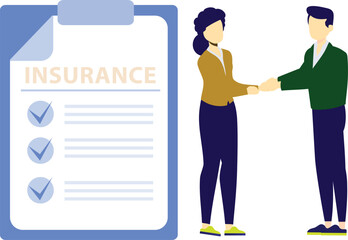 The boy and girl is discuss about insurance checklist.