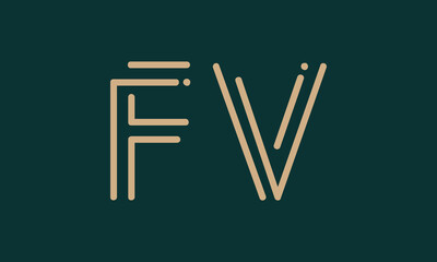 FV F fv initial logo | initial based abstract modern minimal creative logo, vector template image. luxury logotype logo, real estate homie logo. typography logo. initials logo