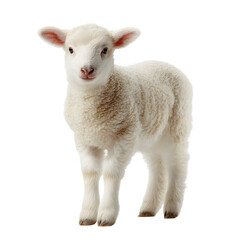 Fototapeta premium Adorable White Lamb on White Background for Creative Designs