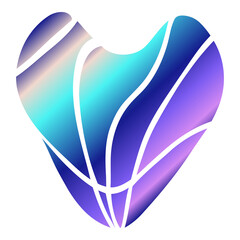 Abstract Gradient Shape with Transparent Negative Space. Abstract heart-shaped gradient design with flowing segments on transparent background. Part of collection