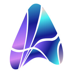 Abstract Gradient Shape with Transparent Negative Space. Modern Design Element for UI, Web and Social Media. Part of collection.