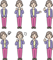 人物素材　女性　おばあちゃん　祖母　家族