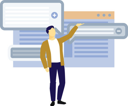 The boy is showing data conversion from webpage.