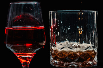 Whispers of Wine and Whiskey – Fine-Art Beverage Still Life with Cinematic Mood