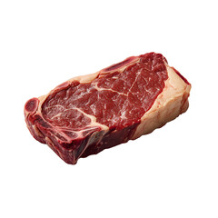 Juicy Oversized Ribeye Steak Perfectly Cut on Transparent Background