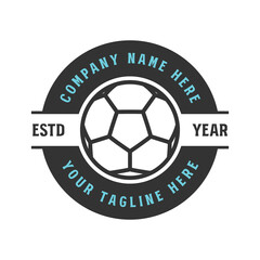 Circular Round Soccer Football Team Badge Emblem Label for Sport Club Logo Design