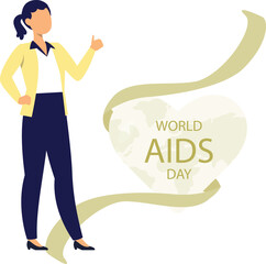 The girl is pointing world aids day heart