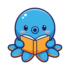 octopus reading book