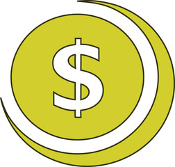 Obraz premium Golden $ symbol coin logo vector illustration. Perfect for financial, banking, or cryptocurrency business designs.