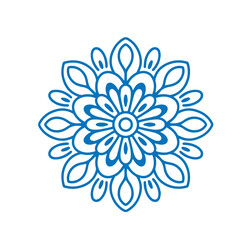 Royal blue flower radiates delicate petals forming a beautiful circular blossom shape isolated