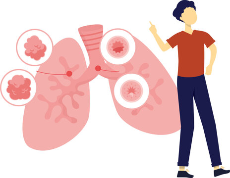 The boy is pointing lungs disease