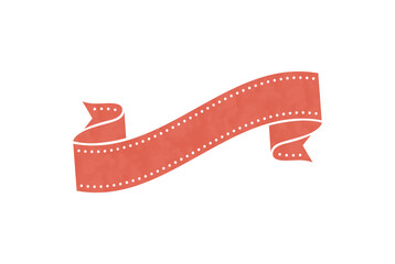 Red ribbon banner illustration with elegant curved design