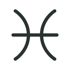 Pisces zodiac sign. Pisces vector astrological symbol with editable stroke