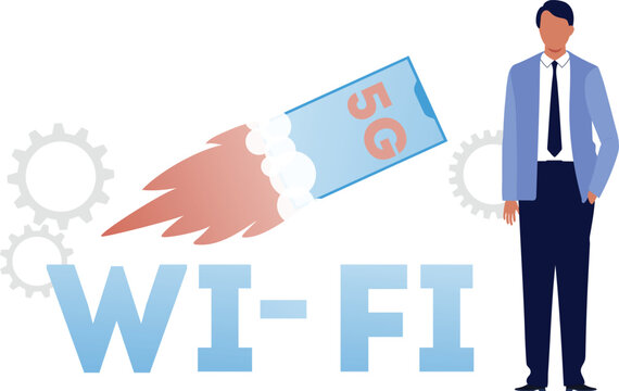 The boy is showing super wi-fi  arrange