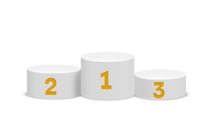 Sports podium isolated on white background. 3d vector illustration