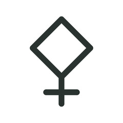 Pallas astrology symbol. Pallas  asteroid vector sign with editable stroke