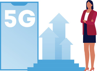 The female standing near 5 GB arrows