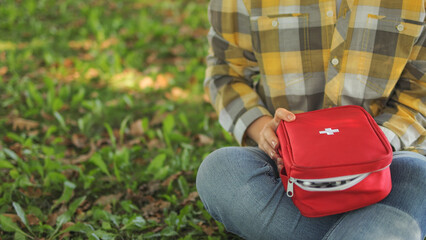 First aid kit. Summer.Fall. High-quality photo.