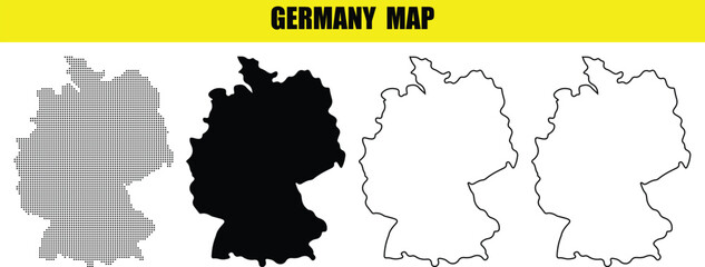 Hand made Germany map vector illustration different styles for infographic and design element Transparent PNG