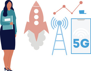 The girl is starting 5 GB arrange internet