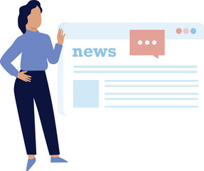 The girl is talking about news domain