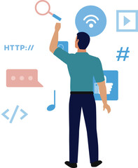 The man is making web strategy optimization